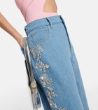 Magda Butrym - Embroidered wide-leg jeans