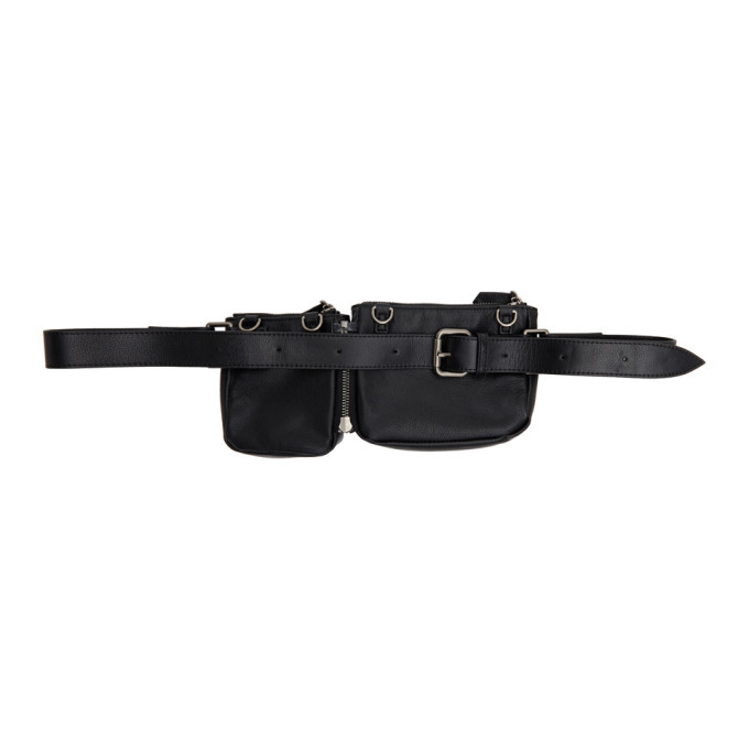 Feng Chen Wang Black Leather Belt Bag