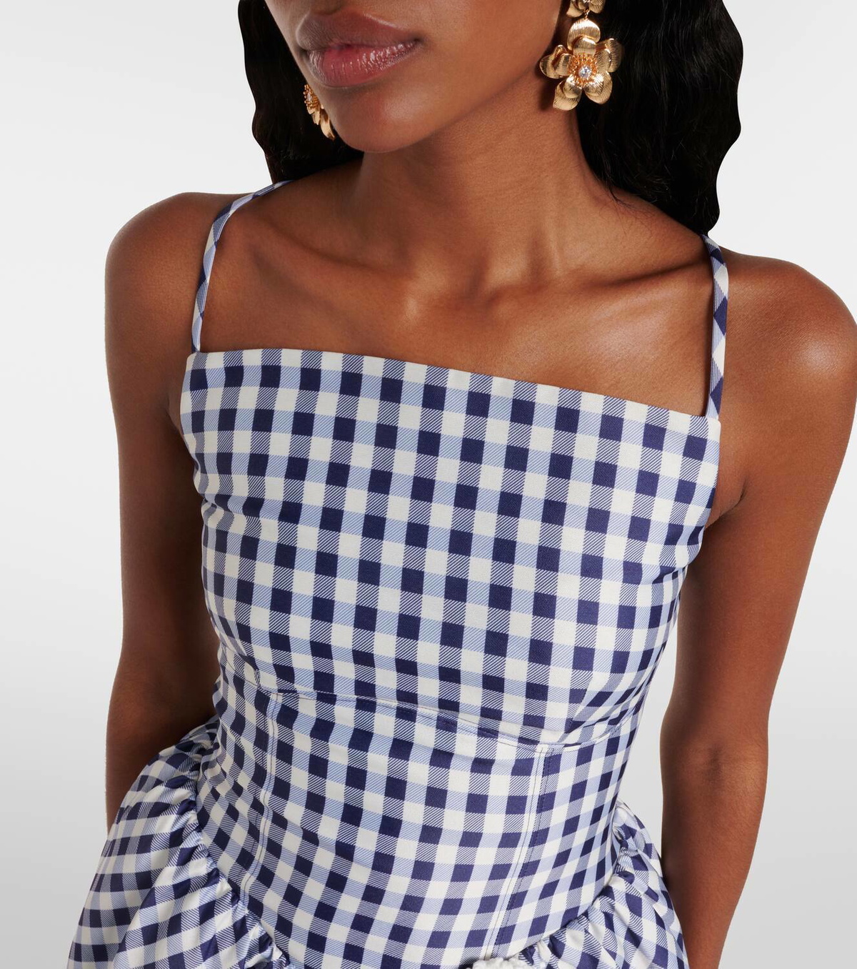ワンピース SELF PORTRAIT CHECKERED TAFFETA MINI DRESS Self-Portrait Gingham taffeta minidress Self-Portrait