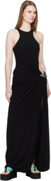 Casablanca Black Draped Maxi Dress