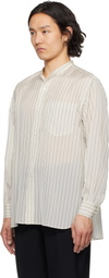 YLÈVE Off-White Acetate Cupra Stand Collar Shirt