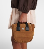 Moncler Caradoc Micro suede top-handle bag
