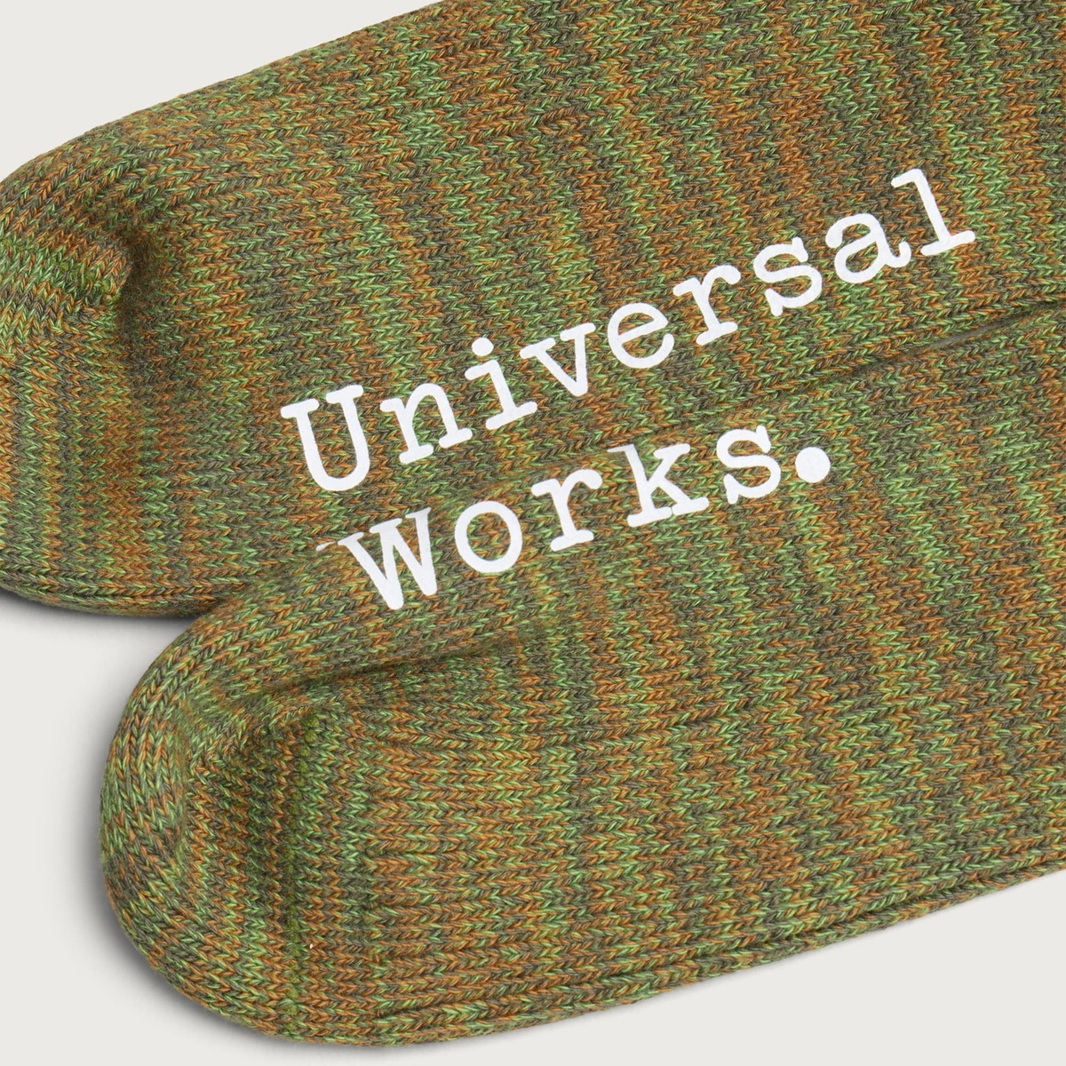 Universal Works Men's Slub Knit Slub Sock in Olive