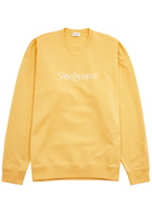 Saint Laurent Logo-embroidered Cotton Sweatshirt Yellow