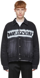 We11done Black Logo Denim Jacket