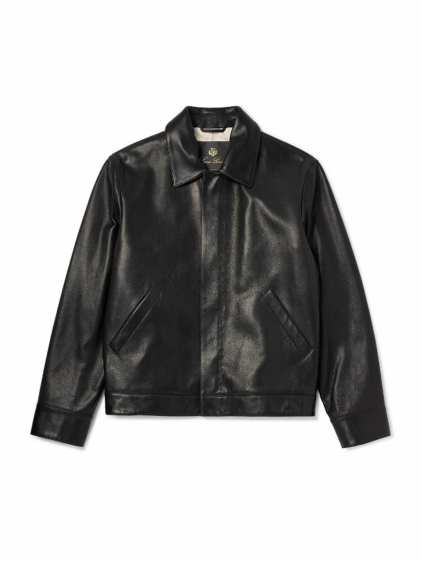 Photo: Loro Piana - Yabu Full-Grain Leather Jacket - Black
