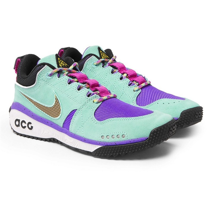 Photo: Nike - ACG Dog Mountain Suede and Mesh Sneakers - Men - Turquoise