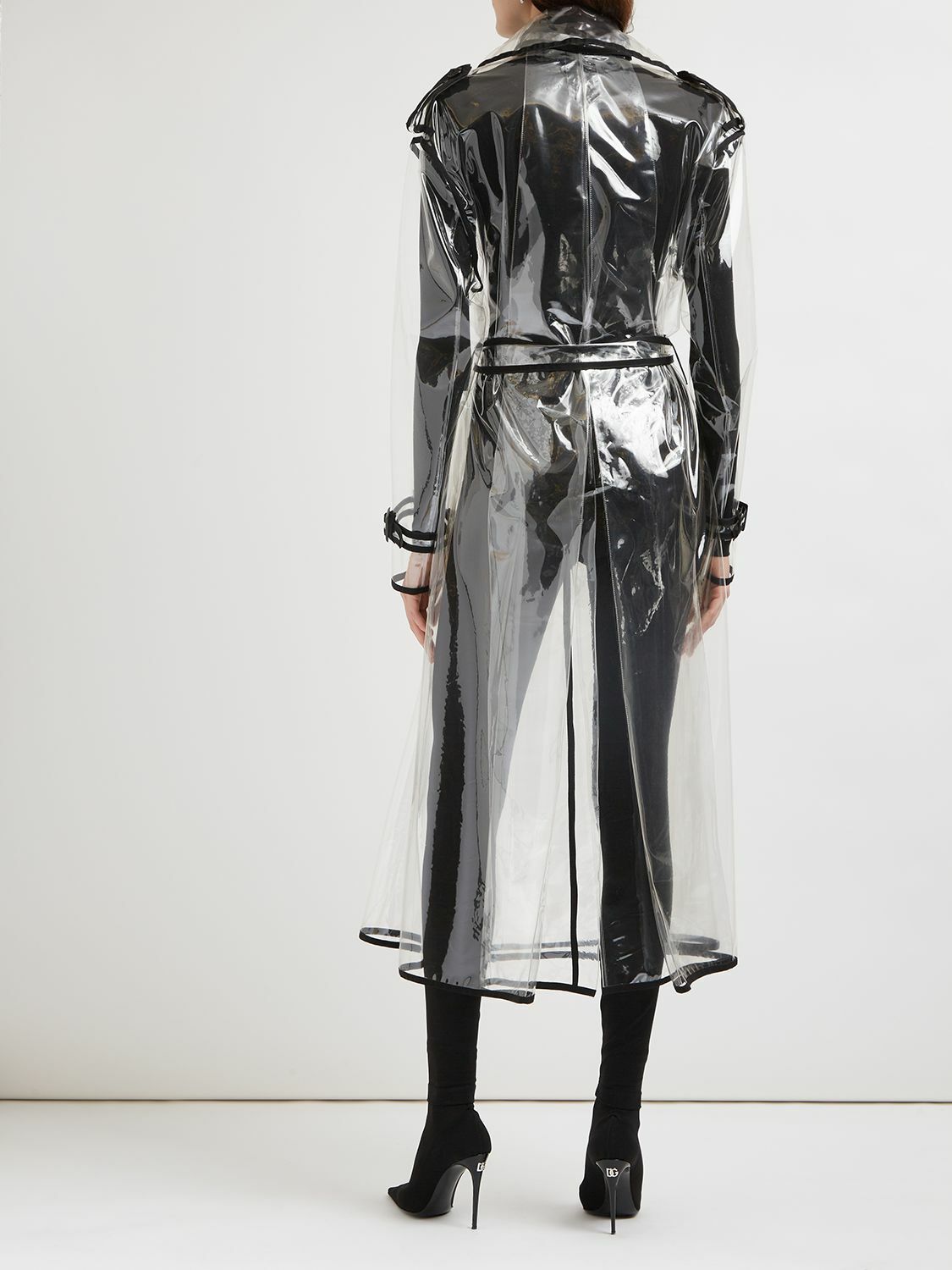 DOLCE & GABBANA - Transparent Double Breasted Trench Coat Dolce