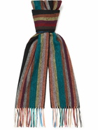 Paul Smith - Fringed Striped Wool and Cashmere-Blend Scarf