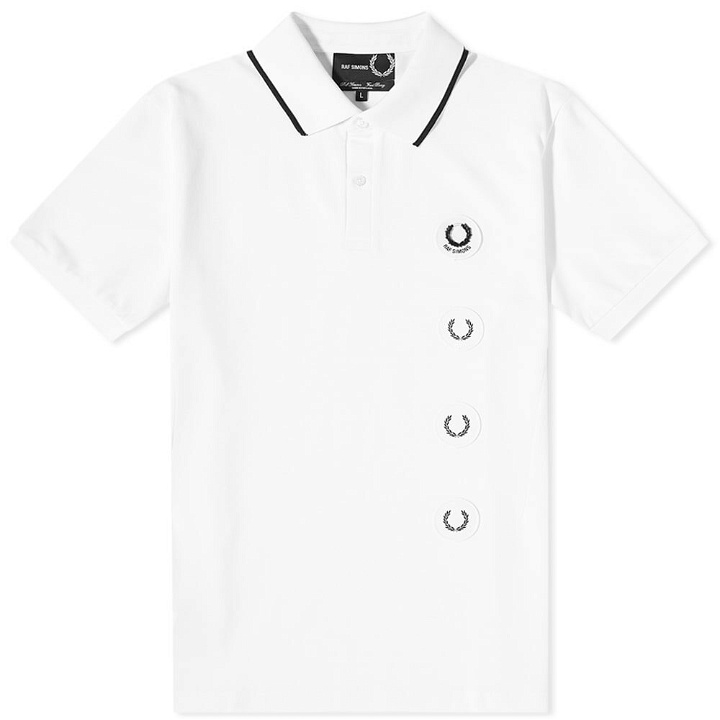 Photo: Fred Perry x Raf Simons Patch Polo Shirt in White