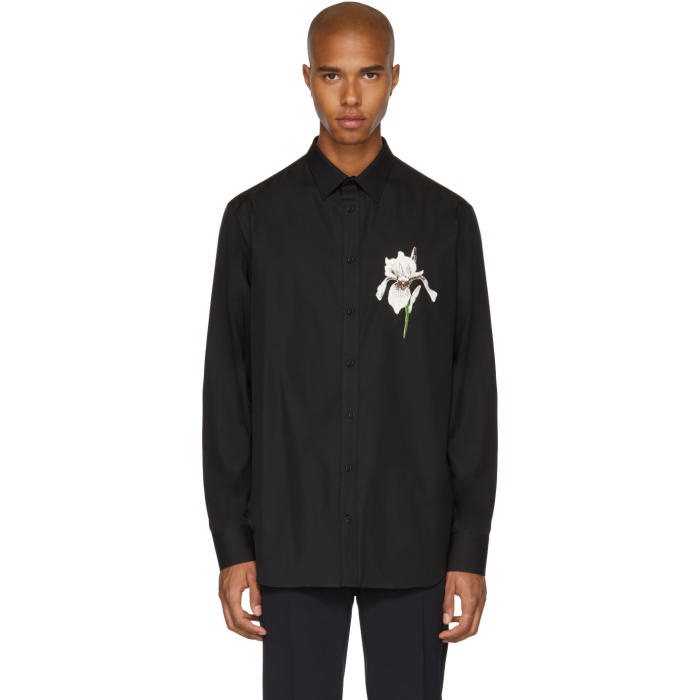 Photo: Alexander McQueen Black Embroidered Iris Shirt 