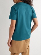 Off-White - Slim-Fit Logo-Appliquéd Cotton-Jersey T-Shirt - Blue