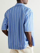Jacquemus - Webbing-Trimmed Striped Poplin Shirt - Blue