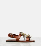 Dries Van Noten Embellished leather slingback sandals