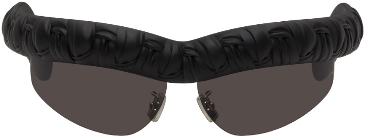 Photo: Bottega Veneta Black Pleat Sunglasses