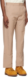 424 Beige Paneled Trousers