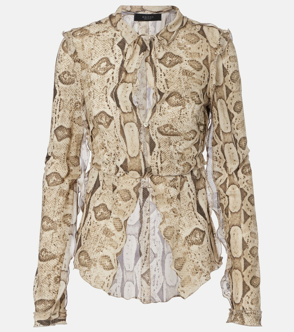 Gucci Snake-print silk blouse
