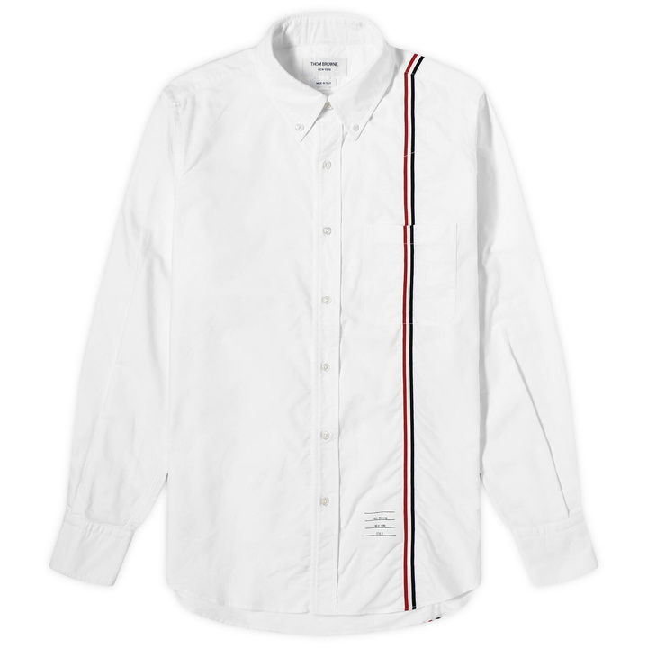 Photo: Thom Browne Men's RWB Tape Oxford Shirt in White