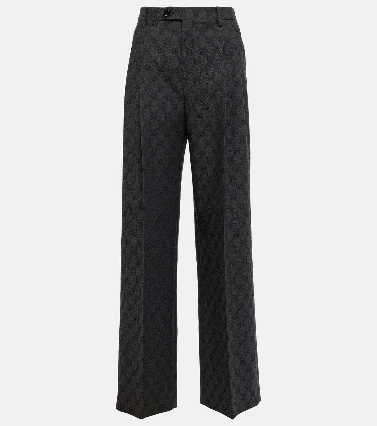 パンツ Gucci Charcoal Wool Wide-Leg Pant Gucci - GG virgin wool pants Gucci