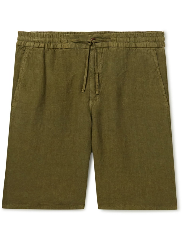 Photo: NN07 - Seb Linen Drawstring Shorts - Green