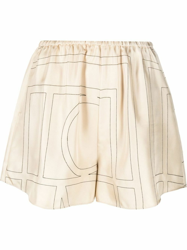 Photo: TOTEME - Monogram Silk Pajama Shorts