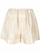 TOTEME - Monogram Silk Pajama Shorts