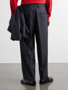 ATON - Pleated Straight-Leg Merino Wool Suit Trousers - Gray
