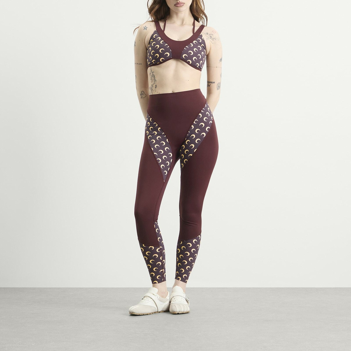 Marine Serre Women's Athleisure Yoga Legging in Deep Mahogany