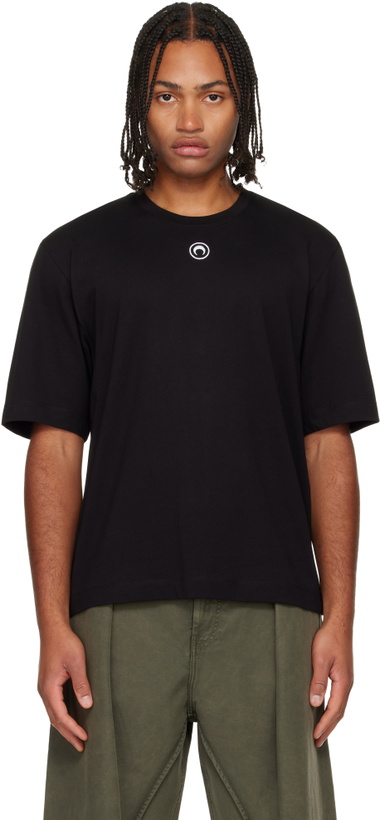 Photo: Marine Serre Black Moon Logo Jersey Loose Fit S/S T-Shirt
