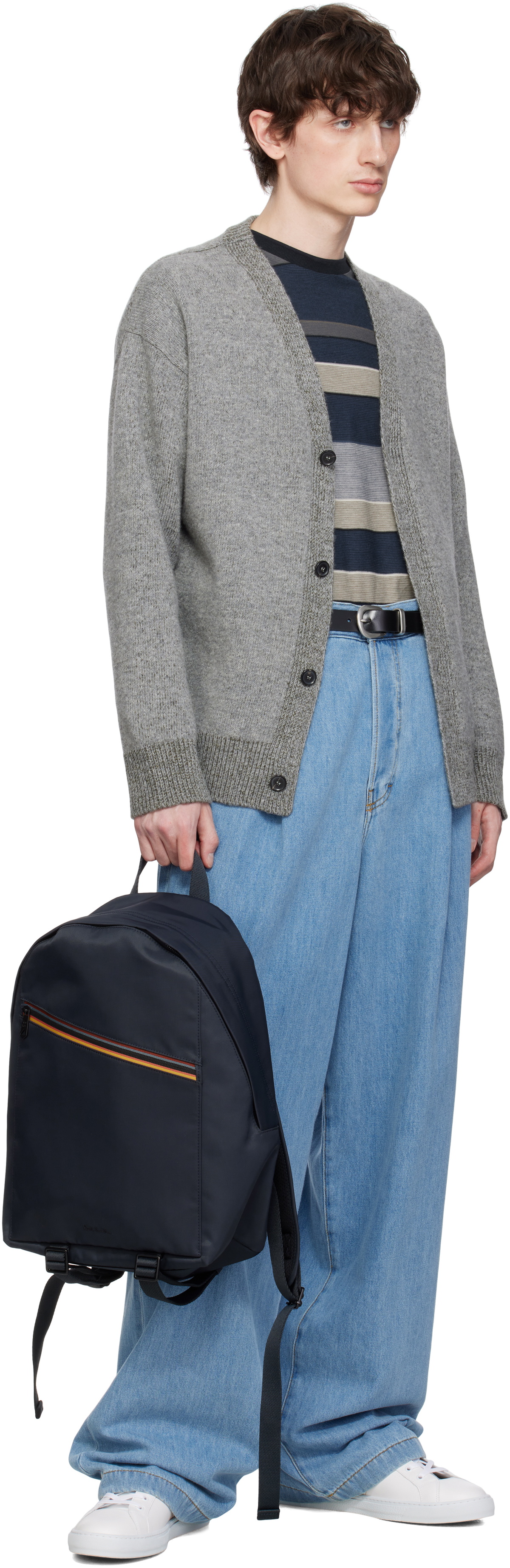 Paul Smith Navy 'Artist Stripe' Recycled Polyester Backpack