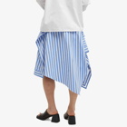 JW Anderson Women's Handkerchief Striped Skirt in Blue