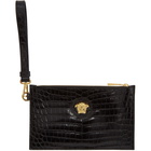 Versace Black Croc Medusa Pouch