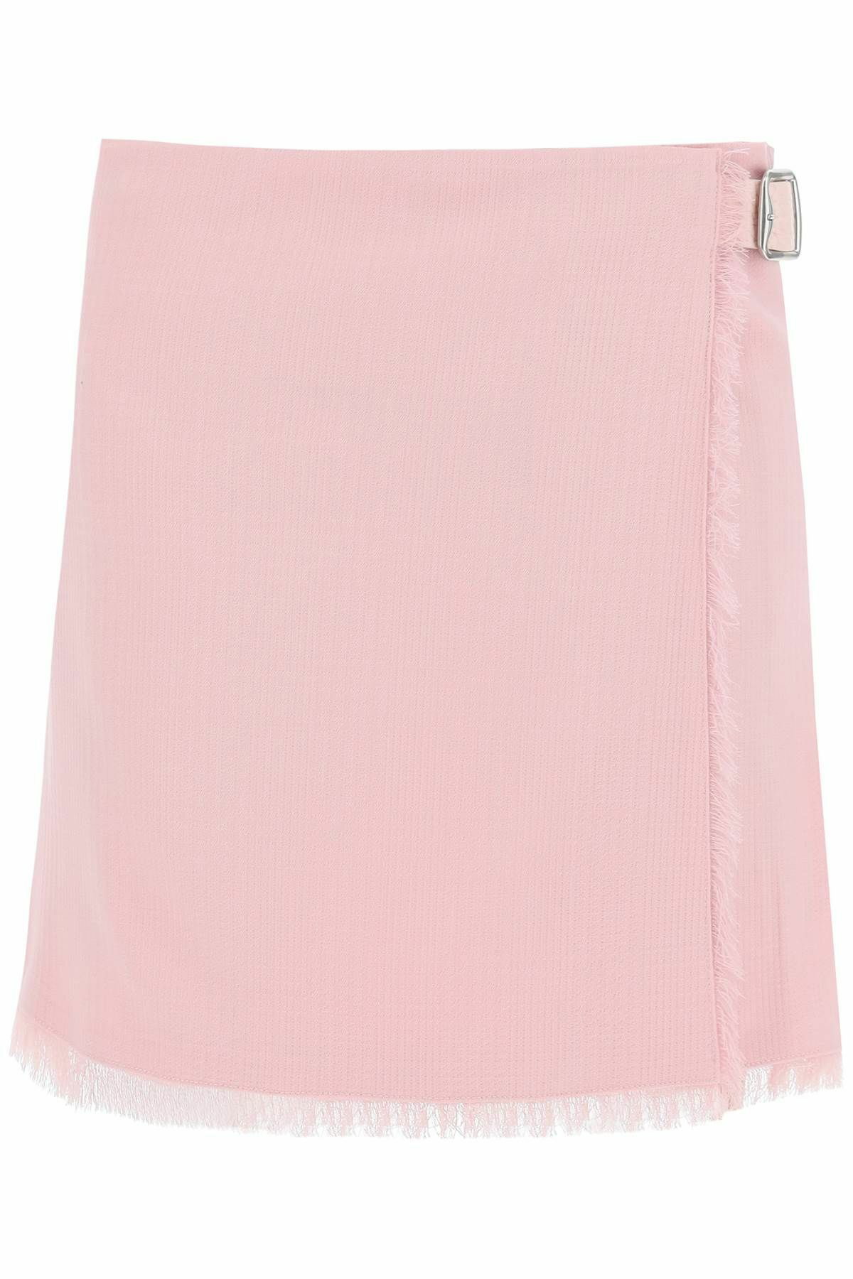 BURBERRY textured wool mini kilt skirt Pink Burberry