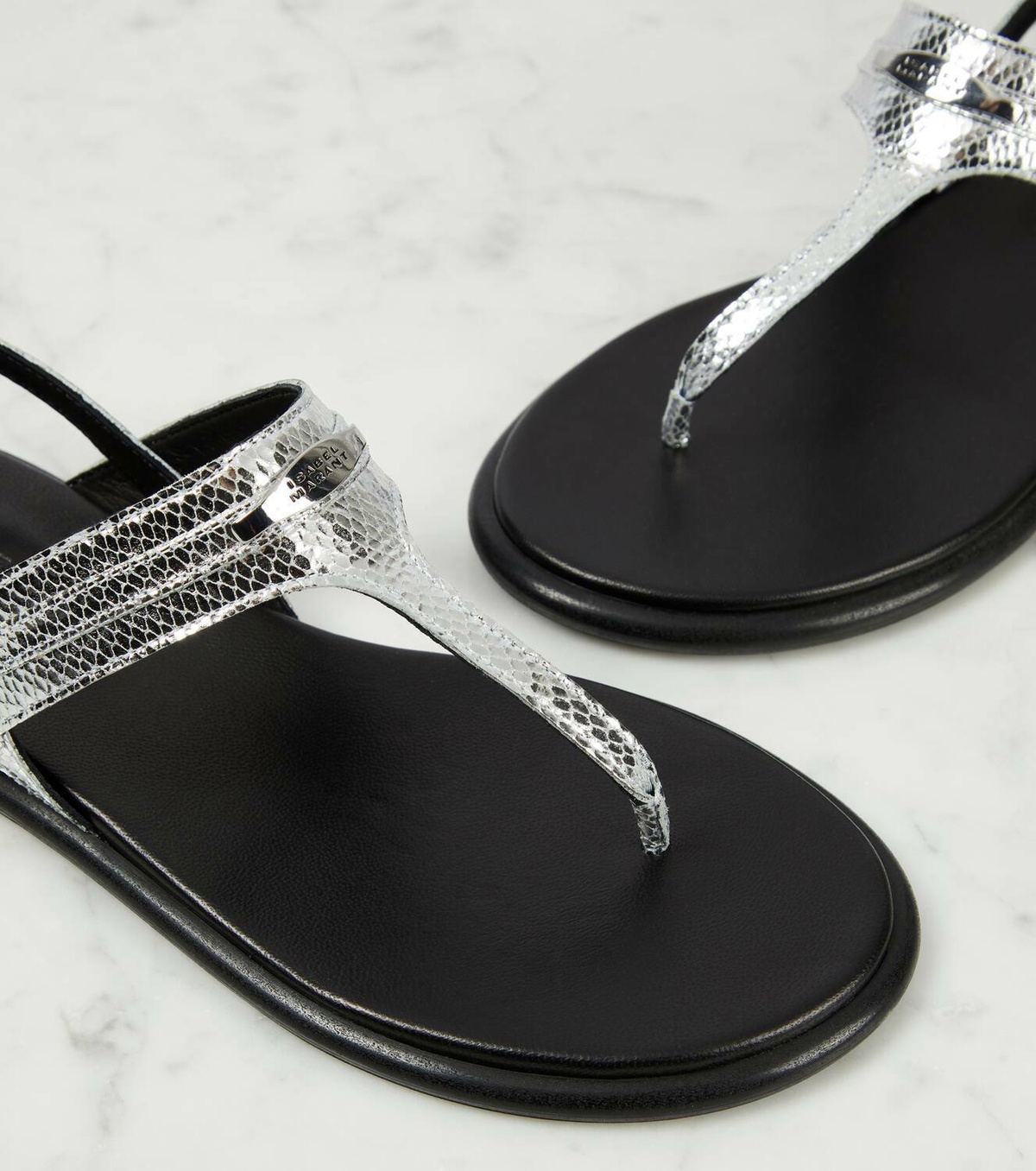 Isabel Marant Nya metallic leather thong sandals