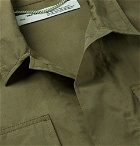 Off-White - Logo-Print Cotton-Blend Field Jacket - Men - Green