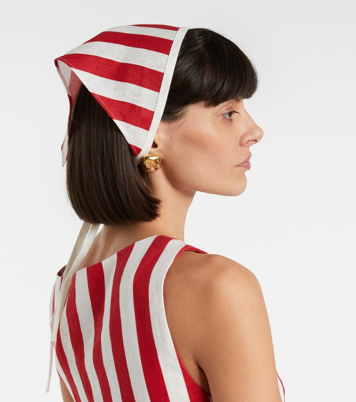 Posse Pamela striped linen head wrap