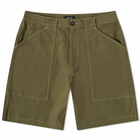 A.P.C. Men's Melbourne Canvas Fatigue Shorts in Khaki