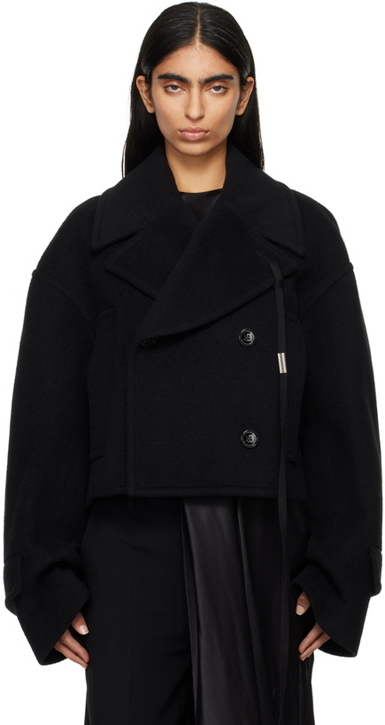 Photo: Ann Demeulemeester Black Davin Double-Breasted Short Jacket