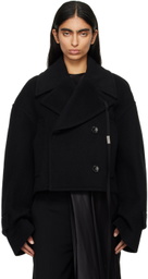Ann Demeulemeester Black Davin Double-Breasted Short Jacket