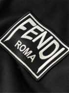 Fendi - Logo-Appliquéd Cotton-Blend Jersey Zip-Up Hoodie - Black