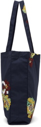 A.P.C. Navy Flower Print Lou Tote