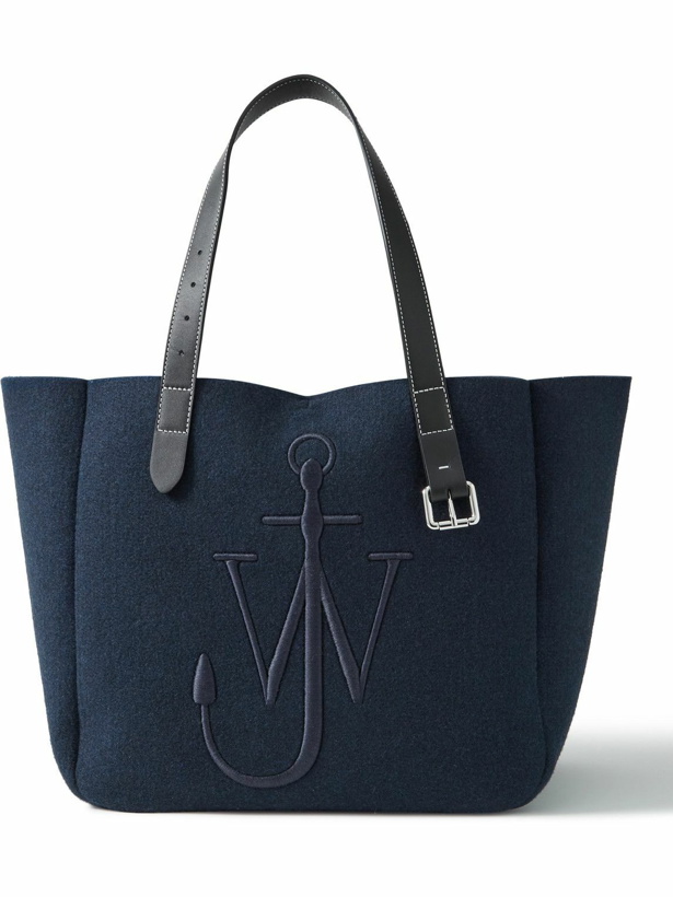 Photo: JW Anderson - Logo-Embroidered Leather-Trimmed Felt Tote Bag