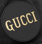 Gucci - Leather-Trimmed Monogrammed Canvas Baseball Cap - Black