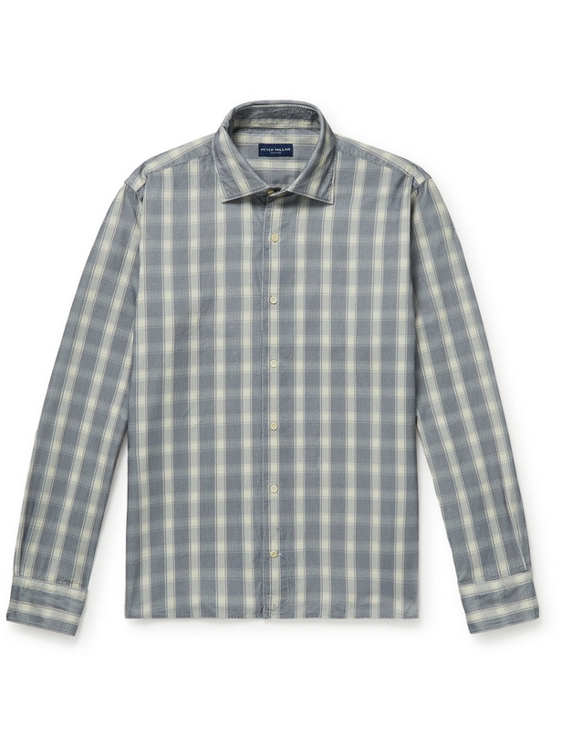 Photo: Peter Millar - Checked Cotton-Corduroy Shirt - Gray