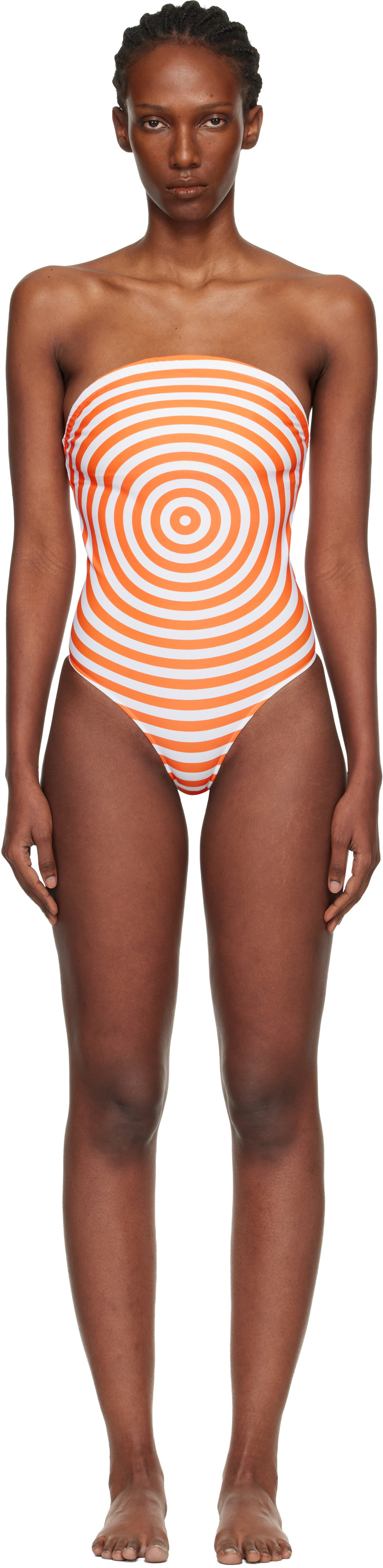 Jean Paul Gaultier White & Orange 'The Target' Bodysuit