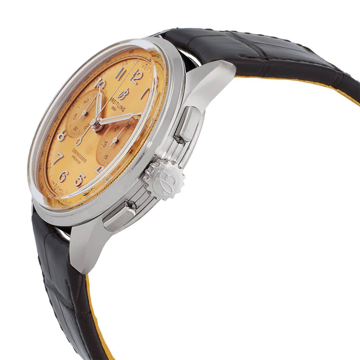 Breitling Premier B09 Chronograph Champagne Dial Hand Wind Mens Watch AB0930F51H1P1