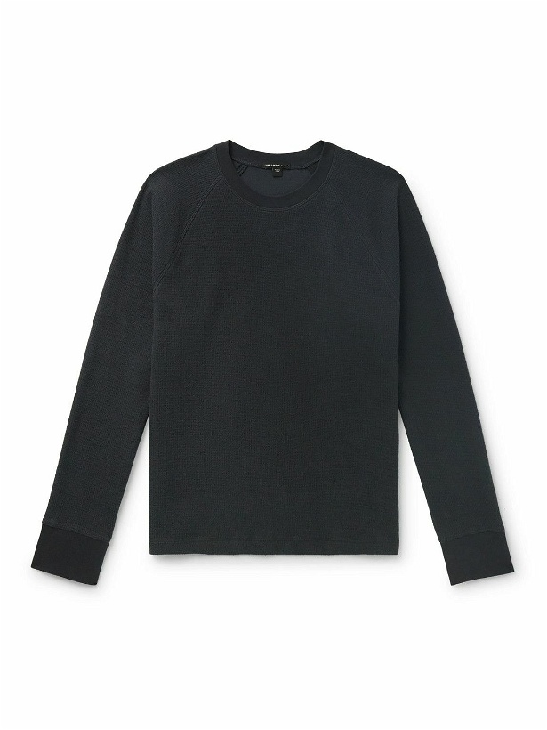 Photo: James Perse - Waffle-Knit Brushed Cotton and Cashmere-Blend Sweatshirt - Gray