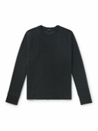 James Perse - Waffle-Knit Brushed Cotton and Cashmere-Blend Sweatshirt - Gray