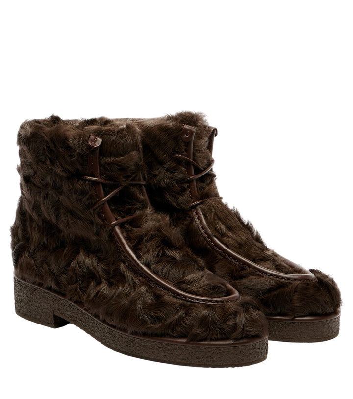 Photo: Aquazzura Frostie 20 shearling ankle boots