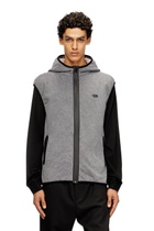 Diesel Sleeveless zip-up hoodie - Sweaters Mens in Grey